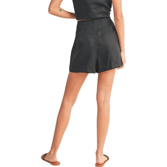 NEW MIOU MUSE linen shorts in black - Picture 2 of 4